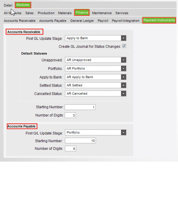 Payment Instruments Epicor ERP 10.2