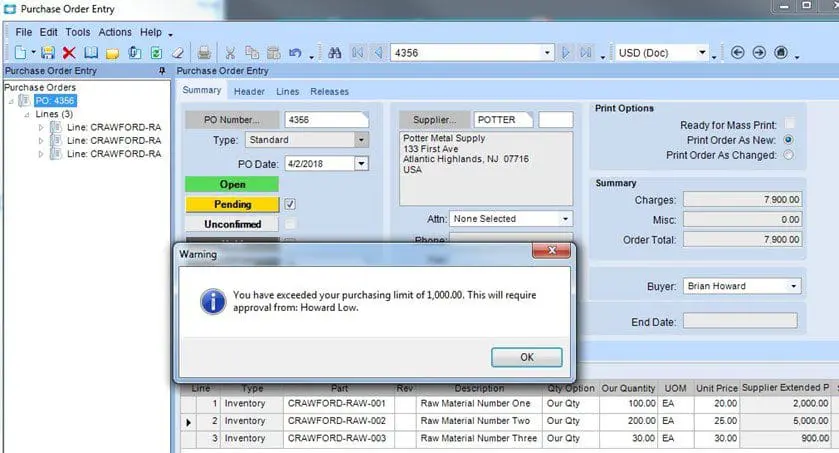 PO10 1 - Epicor Multi Level PO Approvals